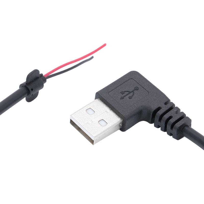 Right Angle USB Power Cord to Aircraft Head Input Control Line 2-Core Line Desk Lamp Fan Power Cord