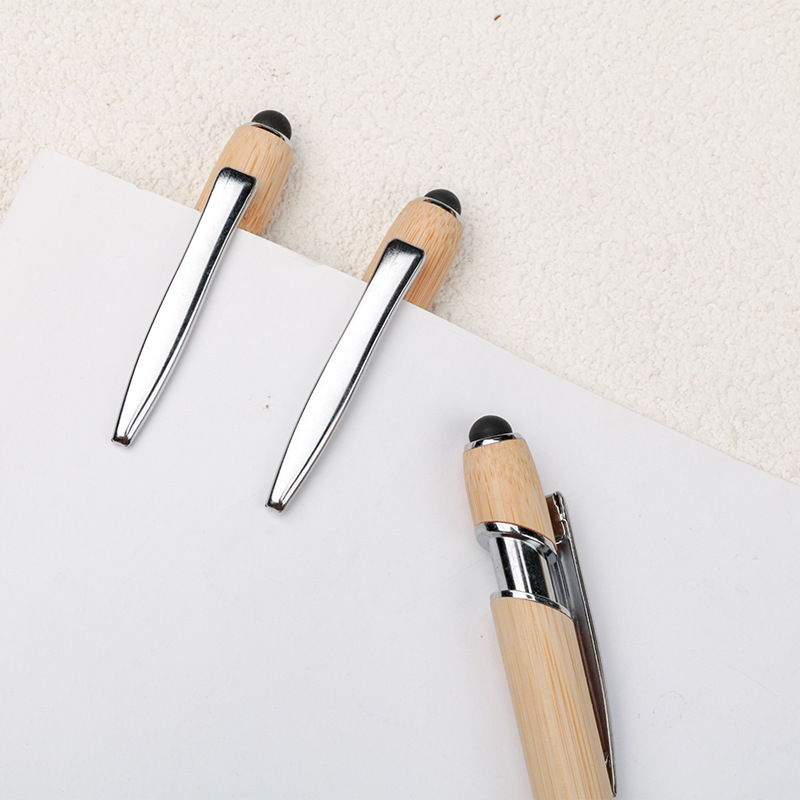 Spot Bamboo Ballpoint Pen Maggi Pen Wooden Ballpoint Pen Advertising Laser Press Capacitive Stylus