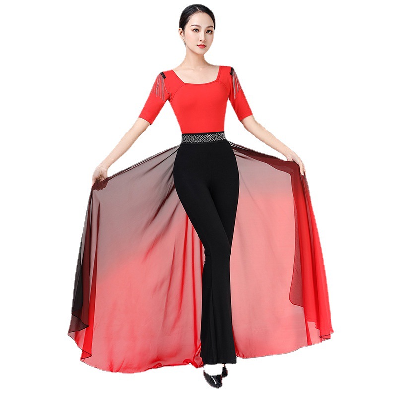 Body Etiquette Clothing Gradient Waist Seal Waist Towel Belt Training Clothing Dance Clothing Show Waist Gauze Female Star Gait Vacation Gauze