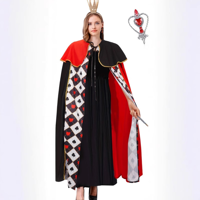 European and American Cross-Border Alice in Wonderland Costume Red Queen Cosplay Halloween Carnival Role-Playing