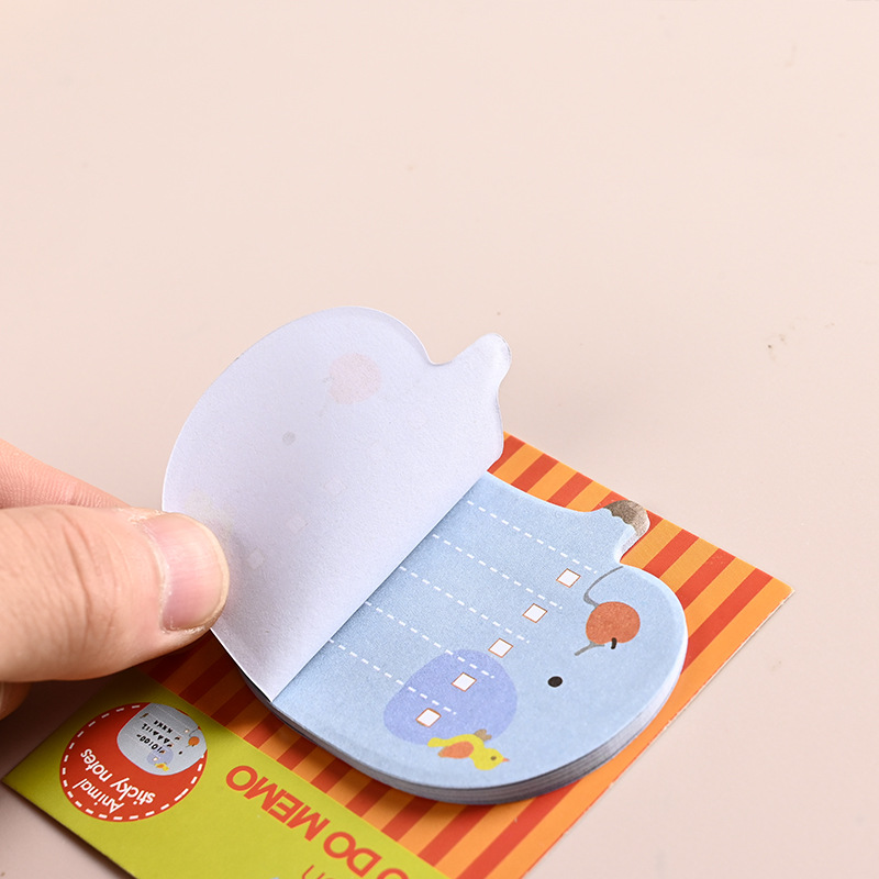 Cartoon Animal Special-Shaped Sticky Notes Customized Korean Stationery Ins Note Pad Portable Student Creative N Times Post-It Wholesale