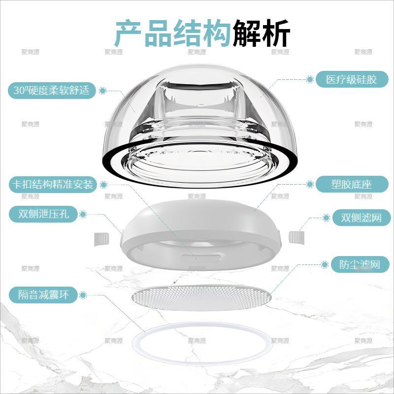Suitable for Apple Airpodspro 1/2 Transparent Earplugs Silicone Apple Replacement Ear Caps