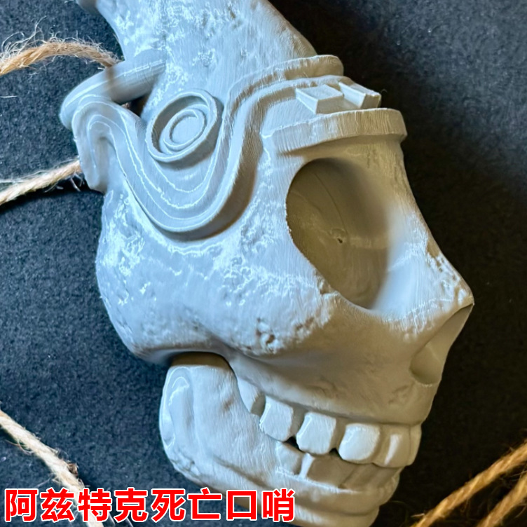 3D печатный свисток смерти ацтеков, череп, украшение на Хэллоуин, персонализированные орнаменты