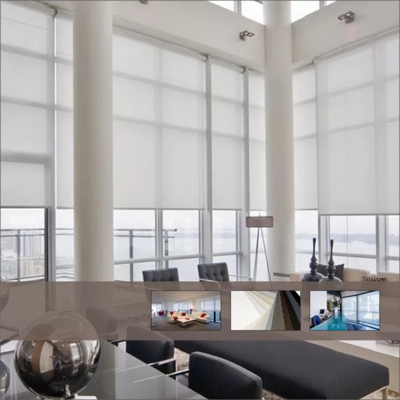 B1 Flame-Retardant Sunshade Fabric Roller Blinds Pvc Waterproof Semi-Blackout Sunshade Roller Blinds Translucent Office Building Office Curtains