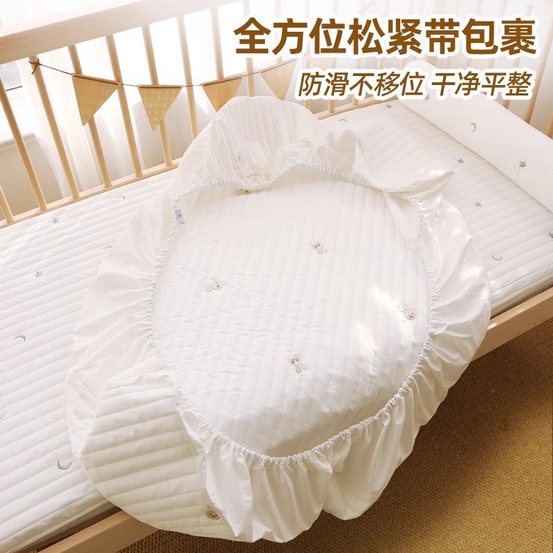 Thickened Baby Fitted Sheet, Quilted Quilted Baby Mattress Cover, Custom-Made Children's Spliced ​​Mattress Cover Sheet