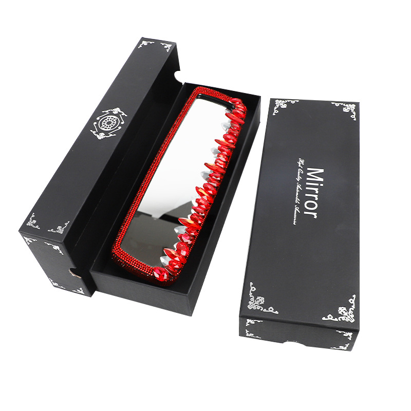 Car Diamond-Encrusted Rearview Mirror Water Drop Diamond-Encrusted Car Interior Rearview Mirror Decoration Personalized Creative Car Interior Decoration Supplies