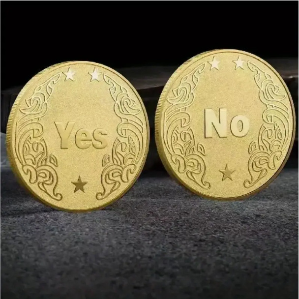 Монета для принятия решений Да/Нет, игрушка для удачи, креативный подарок, памятная монета, нишевый подарок высокого класса