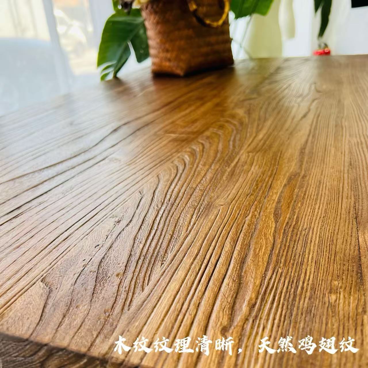 Wabi-Sabi Style Solid Wood Square Table Negotiation Table Medieval Folk Tavern Square Coffee Table Simple Retro Restaurant Round Dining Table