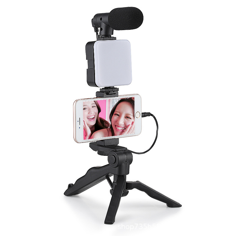 Desktop beauty leg pocket fill light with microphone suit SLR conference light handheld photography with microphone