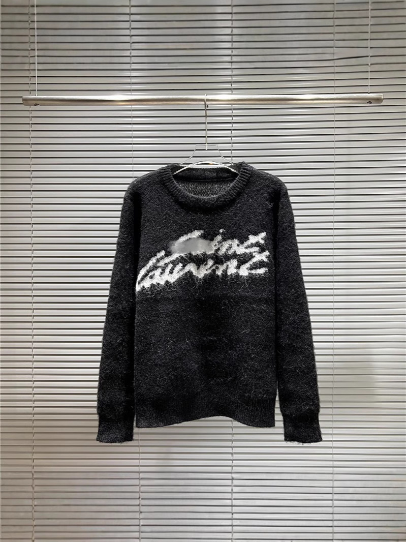 European Trendy Brand Ys Autumn and Winter New Mohair Crew Neck Sweater Unisex High Version Wool Cross-Border in Stock