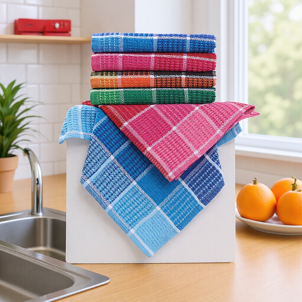 Кросс-бордерные вафельные кухонные тряпки для уборки, которые впитывают ворс и не линяют, абразивные подушки, маркировка и оптовая продажа