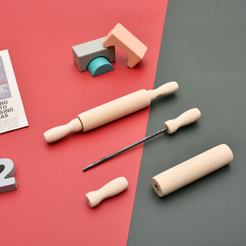 Wooden Baking Tools Children's Mini Rolling Pin Paint-Free Small Noodle Presser Household Dumpling Skin Roller Rolling Pin