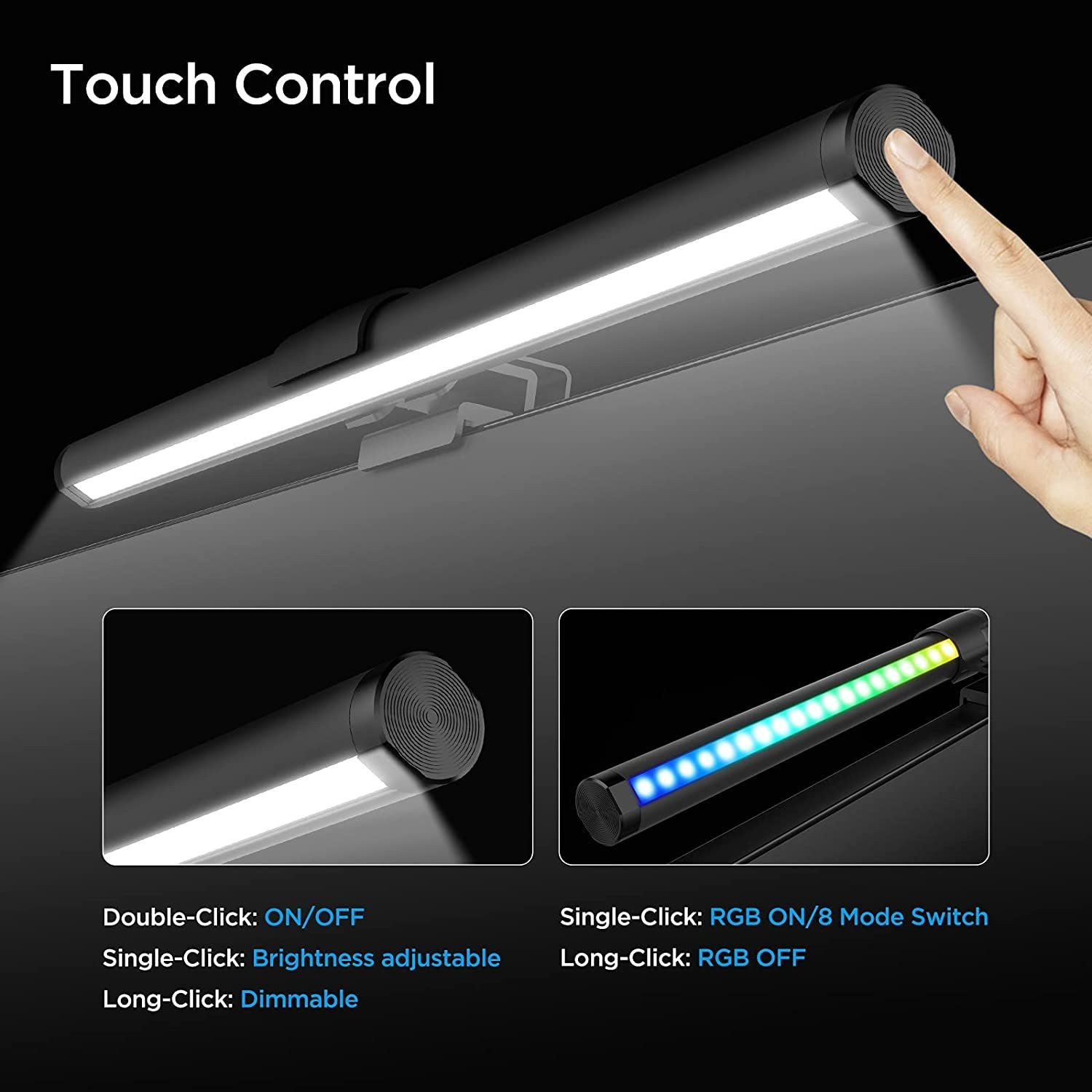 Magnetic suction screen hanging light double-sided light-emitting touch led display light anti-blue light eye protection light fill light atmosphere light