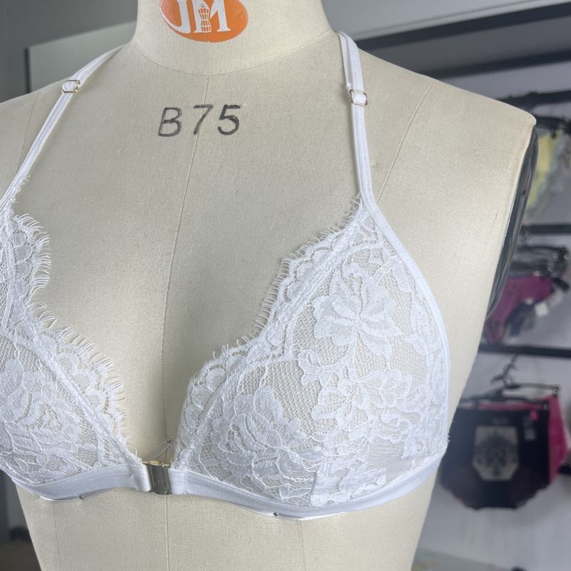 French underwear European and American ultra-thin lace breathable triangle BRA suit big chest small BRA