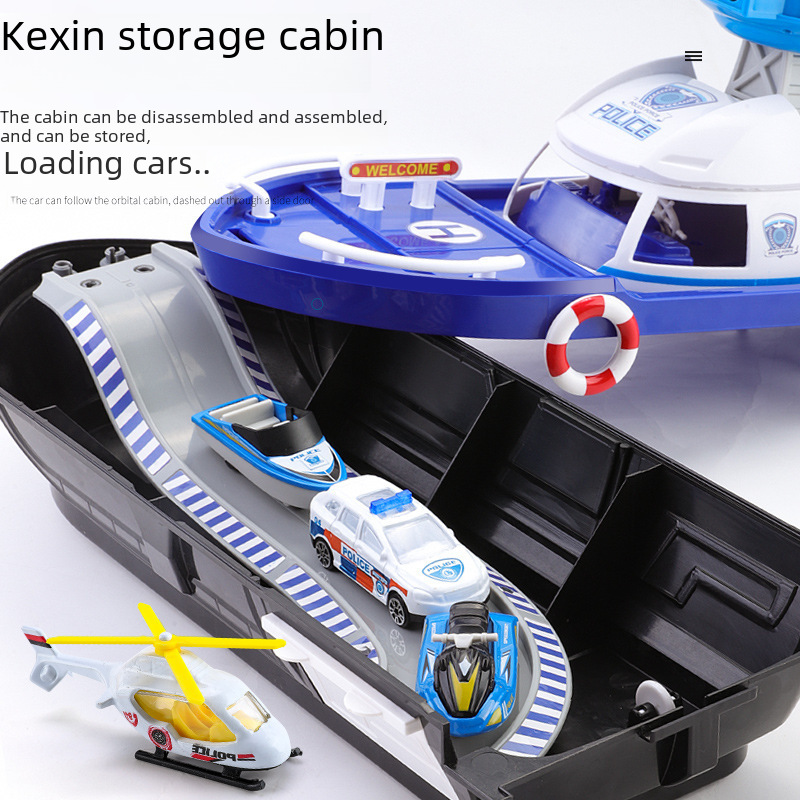 Track Ship Speedboat Toy Car Car Set Various Cars Nautical Model 3-4 Years Old Children 6 Educational Boys