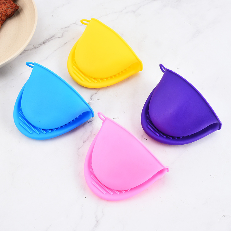 Silicone Anti-scalding Clip Heat-insulating Gloves Non-slip Finger Sleeve for Microwave Oven Kitchen Mini High-temperature Hand Clip