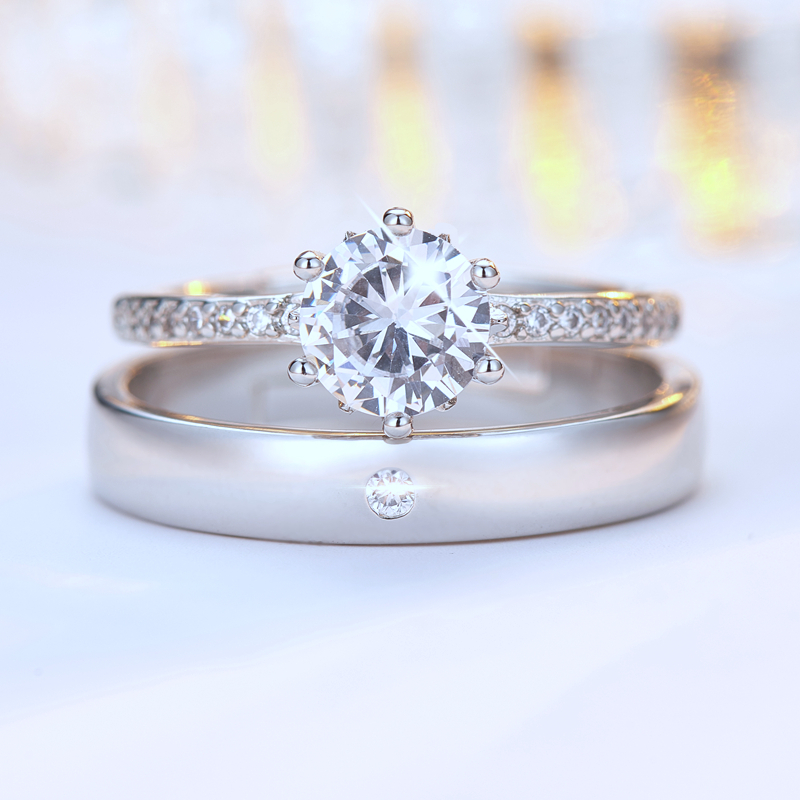 Wedding Rings, Wedding Rings, Wedding Props, Couple Rings, Men's and Women's Fake Diamond Ring Exchange Ceremony