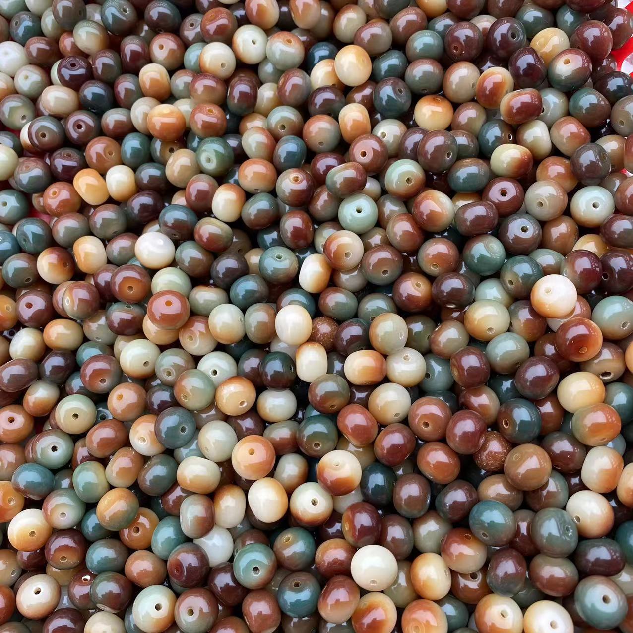 Рассыпные бусины из корня бодхи, цветы Дуньхуан, зеленые бусины, радуга, DIY, ручная работа, бусины Будды