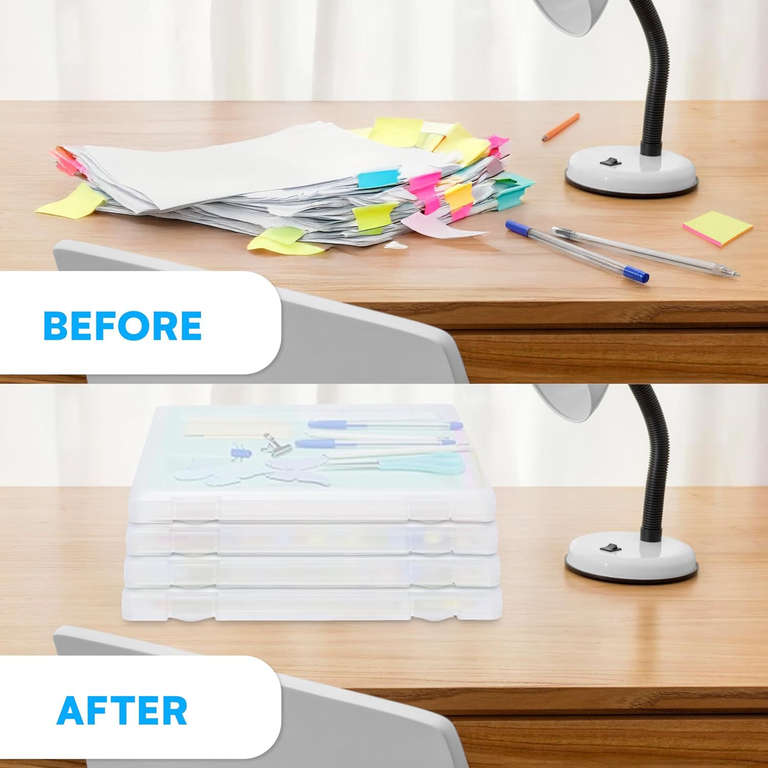 A4 Paper File Box Us Standard Storage Box Plastic Scrapbook Paper Storage Box for Crafts and Art Storage