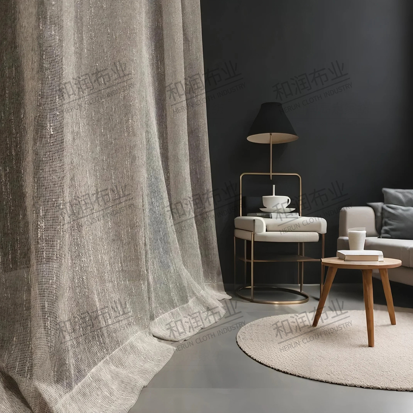 Casual Accessible Luxury Linen Modern High-End Gauze Curtain Light-Impermeable Scandinavian Living Room Bedroom Tulle Curtain Window Screen