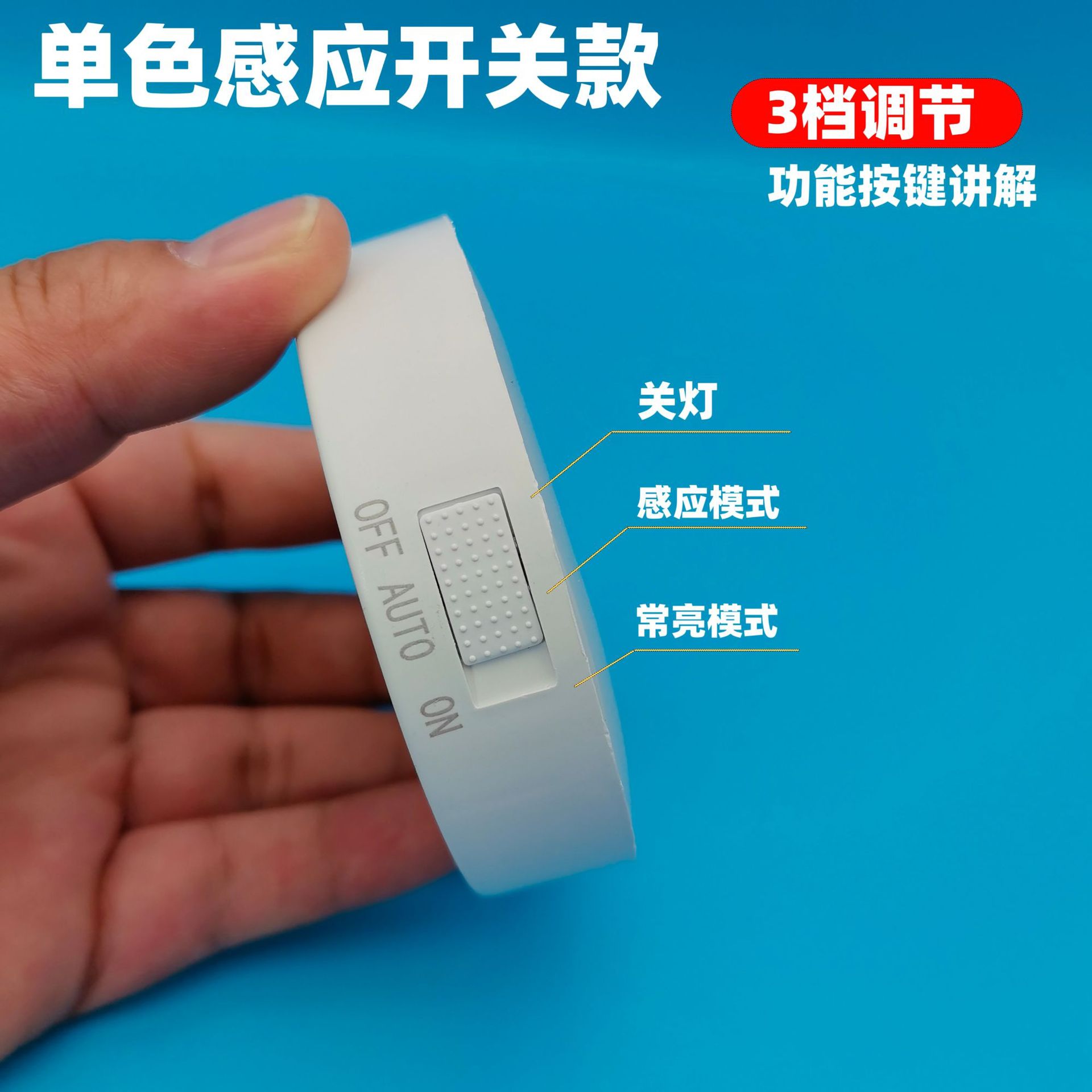 Popular Smart Rechargeable Human Body Sensor Magnetic Round Night Light Can Be Used in the Aisle, Wardrobe, Entrance and Bedside