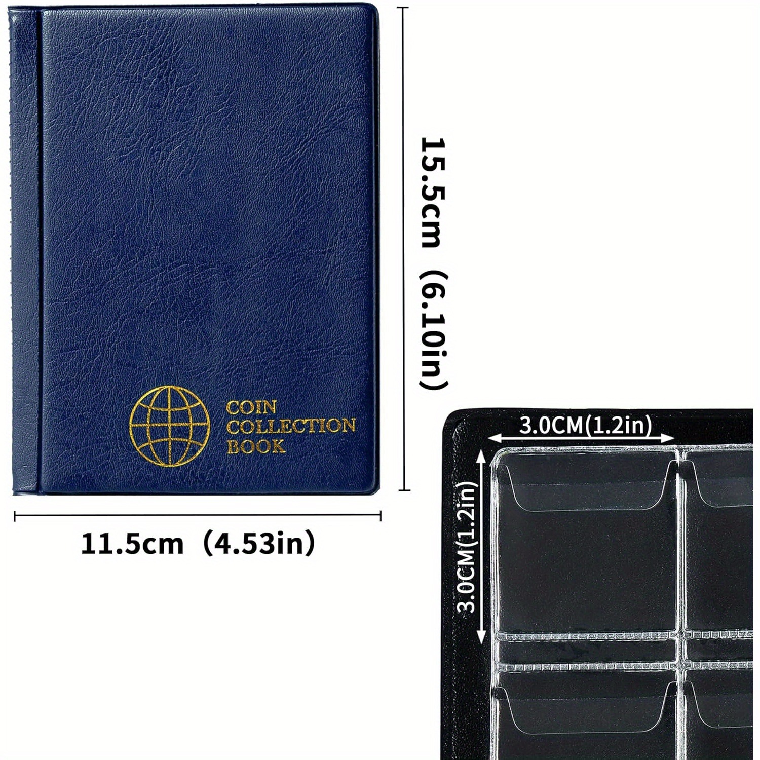 Cross-Border 120-Grids Coin Collection Book, Commemorative Coin Positioning Book, Ancient Coin Postal Collection Storage Book, Coin