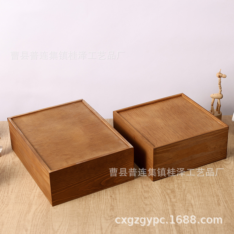 Vintage Pull-out Lid Wooden Packaging Wooden Box Accompanying Gift Business Party Candy Box with Lid New Chinese Dried Fruit Box