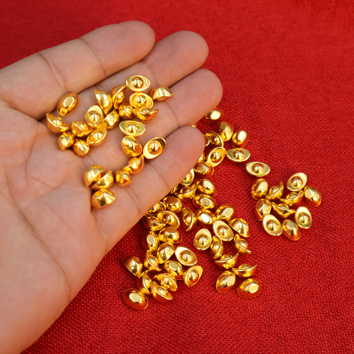 Металлический слиток, золотая боб, золотой бар, рис, украшения для китайской гостиной, подарок на новоселье, фэн-шуй украшения