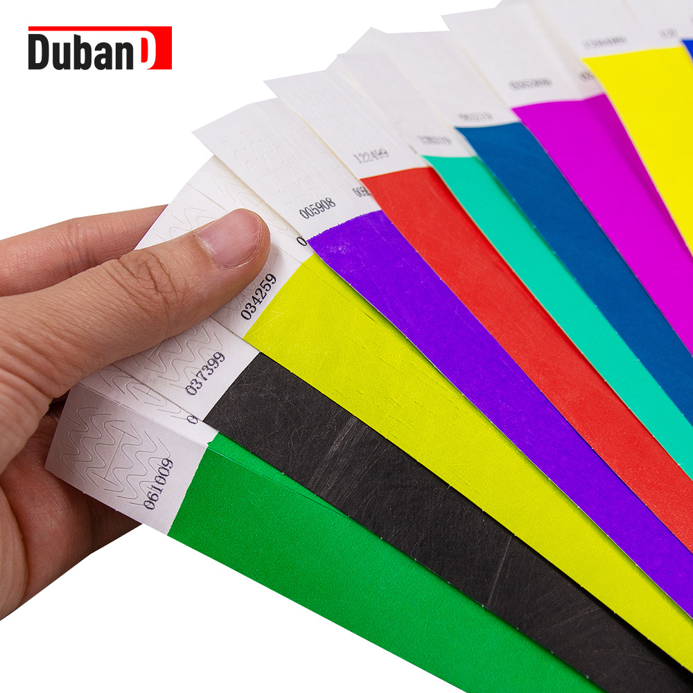 Tyvek Dupont Paper Disposable Bracelet Wristband Medical Waterproof Logo Wristband Amusement Park Ticket Paper Bracelet
