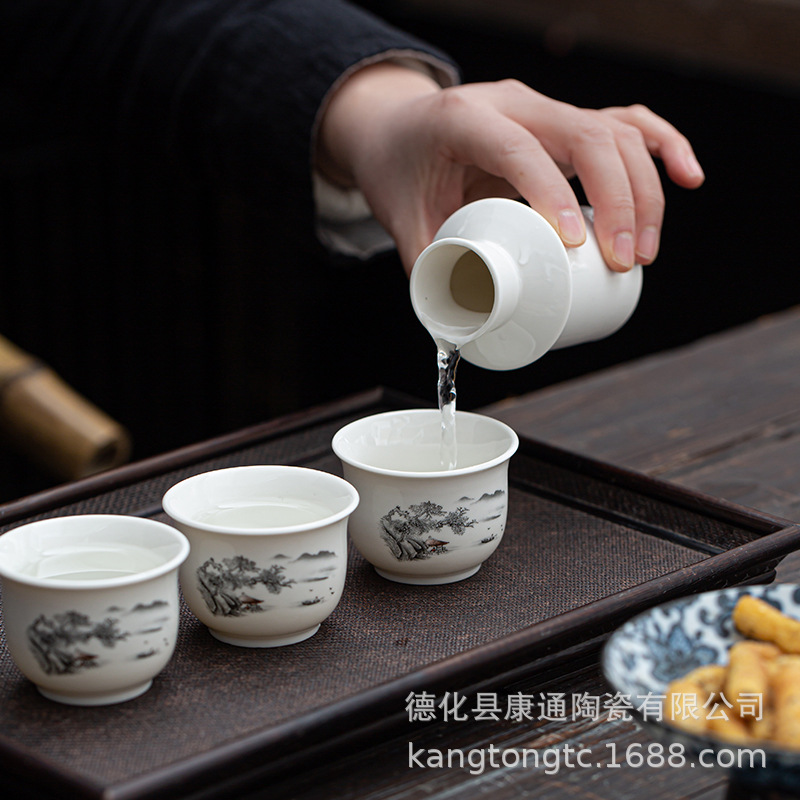Jingdezhen Ceramic Warmer Wine Warming Warmer suit Yellow Wine Sake Glass Household Wine Utensils Two or Two Gifts