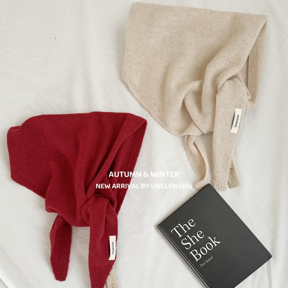 100% Wool Australian Pure Wool Knitted Triangle Scarf Women's Headscarf Scarf Layered Casual Warm Versatile Shawl