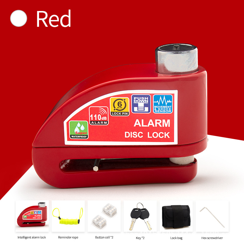 Alarm lock motorcycle disc brake lock electric bicycle lock bicycle lock alarm lock anti-theft lock intelligent anti-theft cross-border