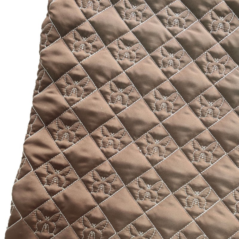 Customized Diamond-Shaped Butterfly Quilted Embroidery Factory Quilted Cotton Fabric Quilted Cotton Fabric Embroidered Cloth Bag Clothing Fabric