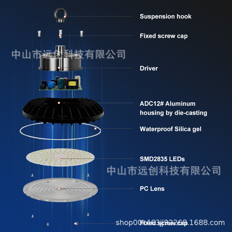 Factory Hot Selling Cross-Border Radar Induction Industrial and Mining Lamps Intelligent Induction Garage Lamps Warehouse Ceiling Lamps Wholesale