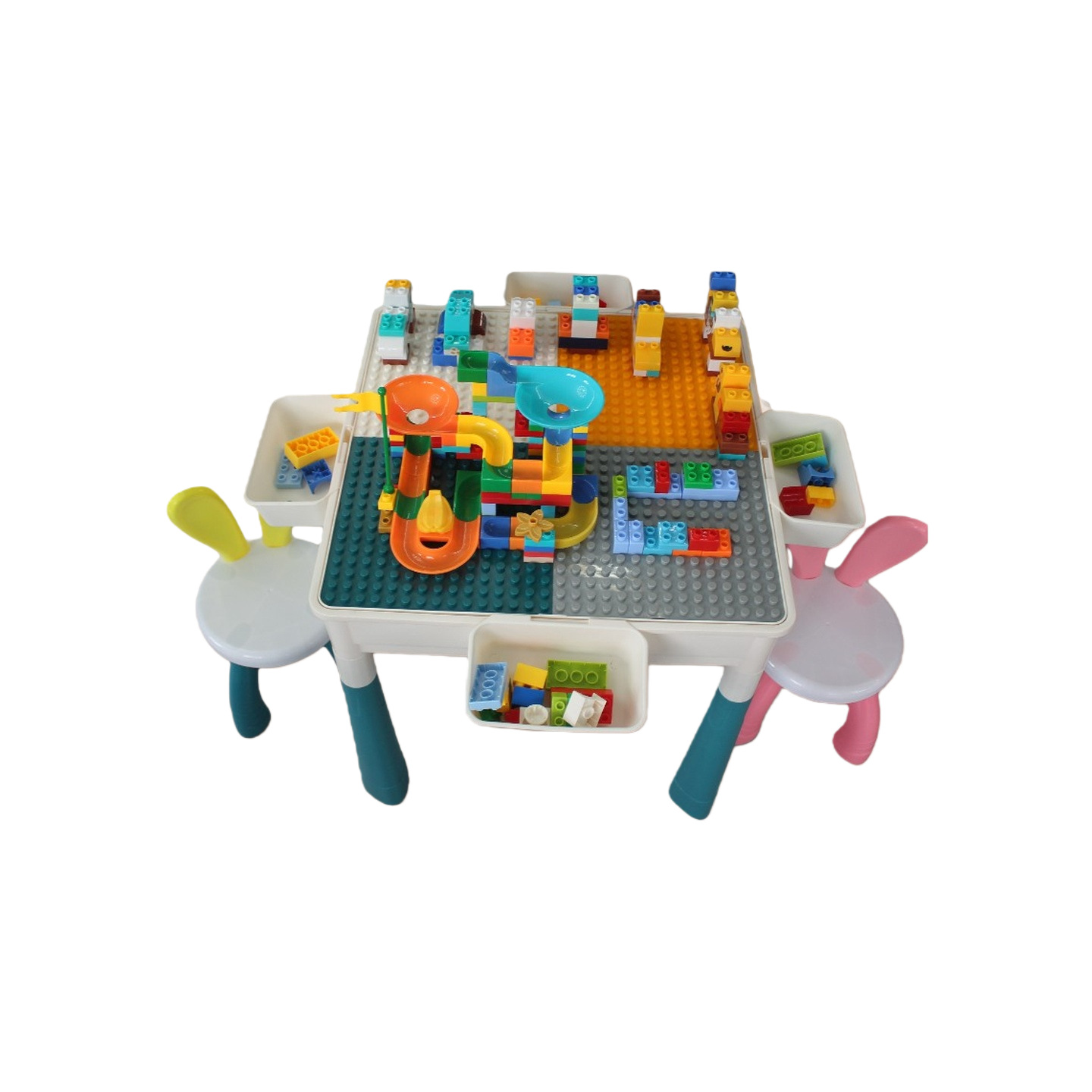 Children's Building Block Table, Large Block Pieces, Multifunctional Assembly Educational Toys, Birthday Gift for Boys and Girls Aged 3 to 6 Years Old
