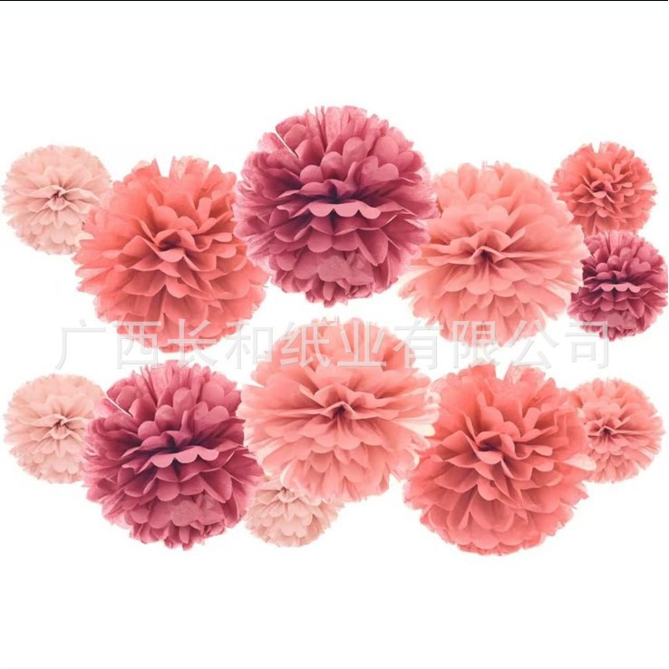 E-Commerce Direct Supply of Festive Paper Flowers, Christmas Paper Flower Balls, Birthday Party Paper Flower Ball Decorations