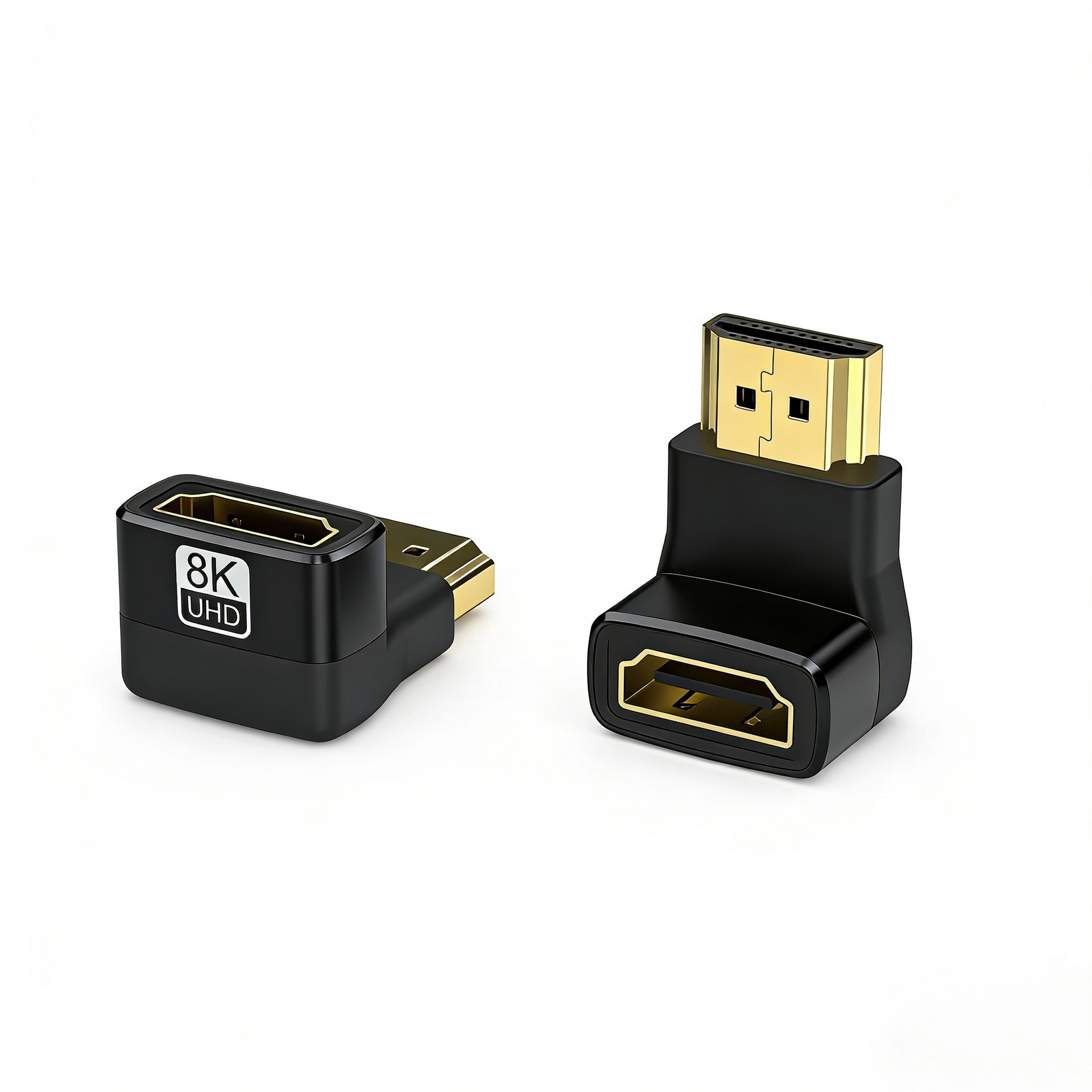 4 черных алюминиевых корпуса, модели 8K60Hz, HDTV HD адаптер, прямой, с изгибом вверх и вниз