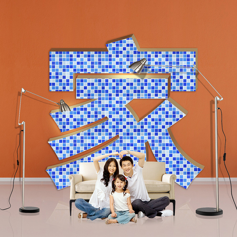 Crystal Glass Swimming Pool Mosaic Tiles Swimming Pool Bathroom Blue Background Wall Pool Fish Pond Wall Stickers Floor Tiles