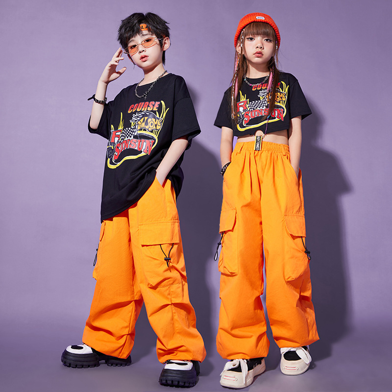 Модная одежда для детей, джазовый танец, летняя одежда для мальчиков в стиле хип-хоп