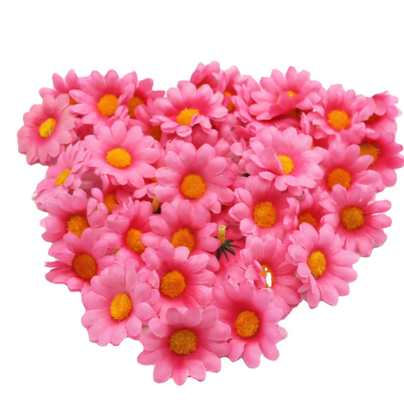 Factory direct 4cm simulation small sun flower head small chrysanthemum arch road guide flower head wreath flower wholesale
