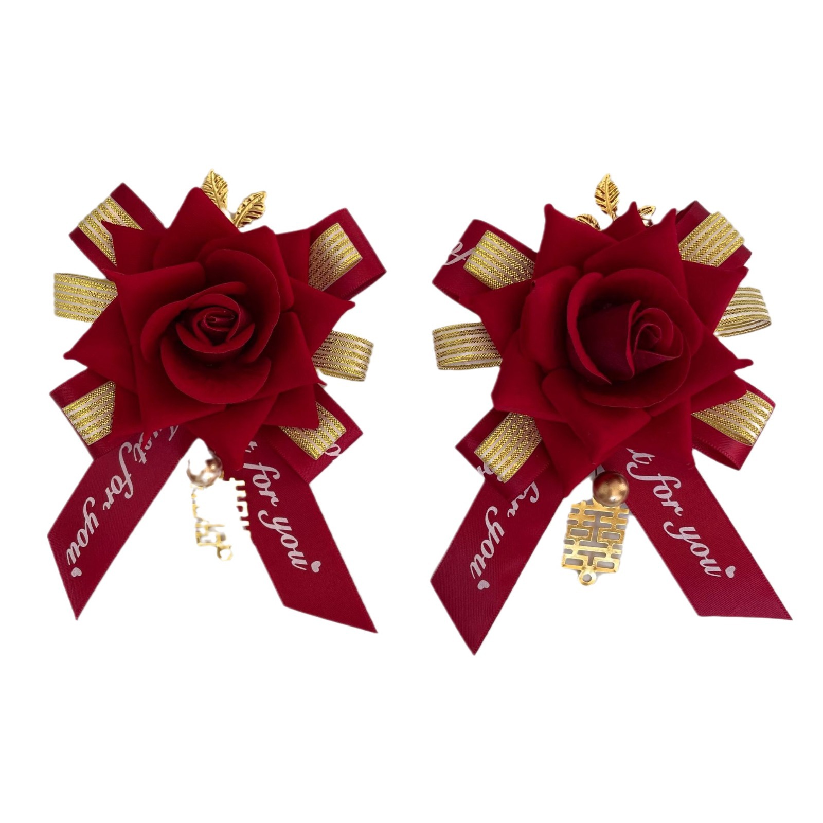 Flannel Chinese Corsage Wholesale Simulation Rose Satin Wedding Bridegroom Family Wedding Supplies Opening Ceremony