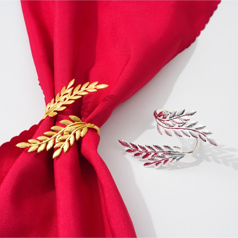 European and American Rice Napkin Ring Harvest Wheat Napkin Button Hotel Western Restaurant Table Mouth Circle Opening Cross-border