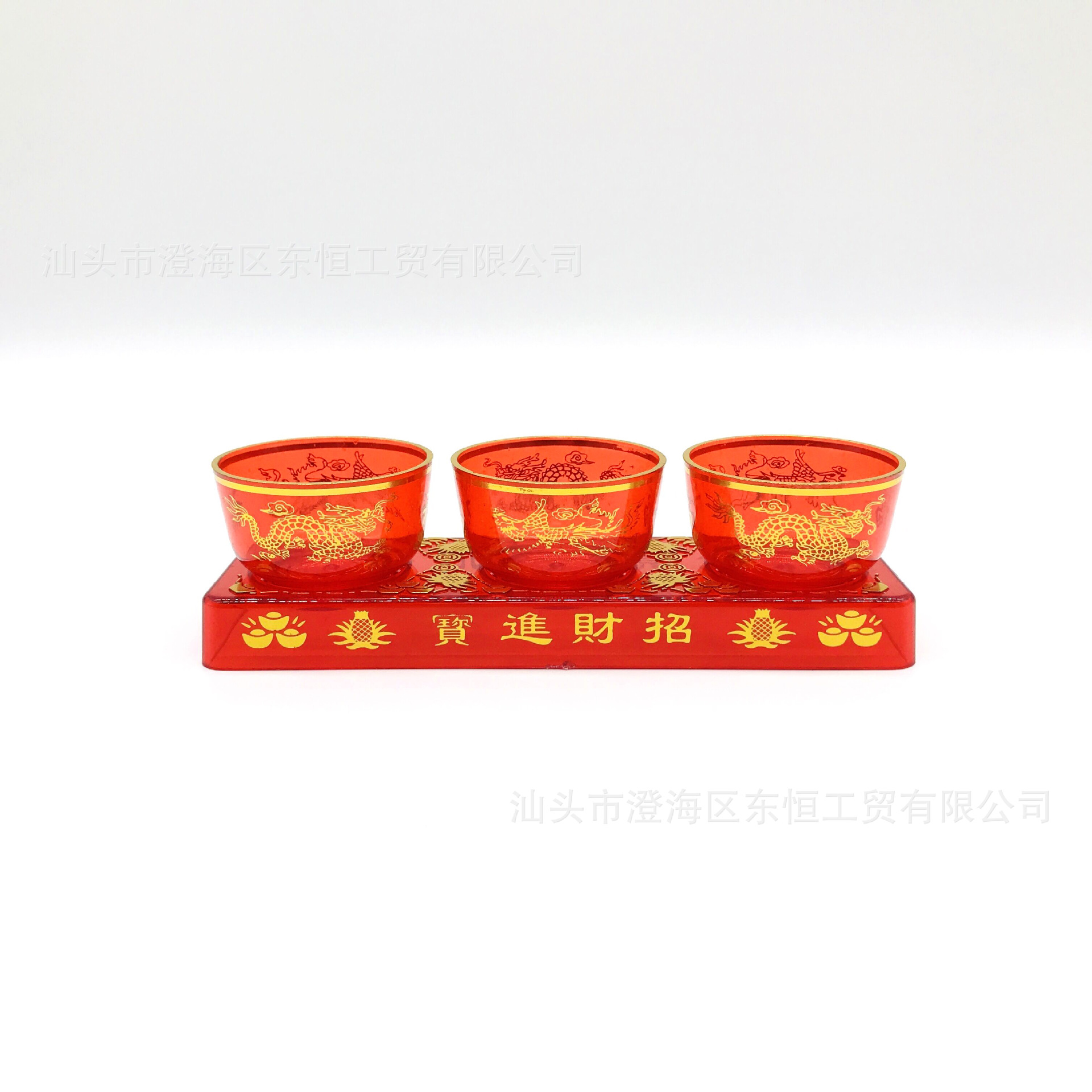 Longfeng Sanlian Red Set Cup Buddha Front Ornaments Buddha Supplies Source Factory Direct Approval Dongheng DH-2101