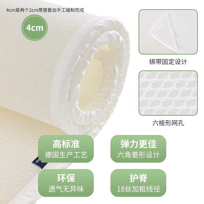 Full 3D Air Fiber Mattress Hard Plus Soft 4D Silk Material Baby 2cm Ultra-Thin Tatami Breathable Mesh