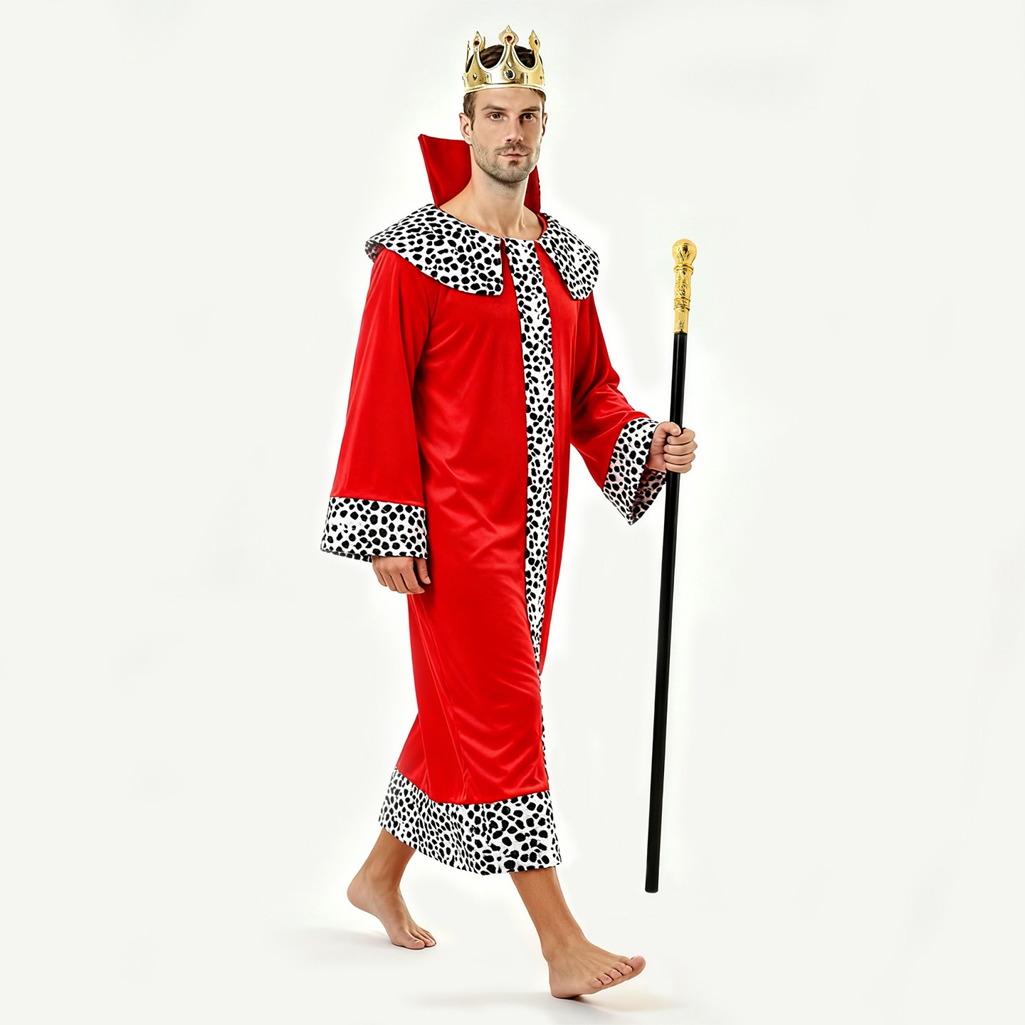 European Classical King Cos Costume Adult Clothes Cloak Red Prince Medieval Emperor's New Clothes for Men and Women