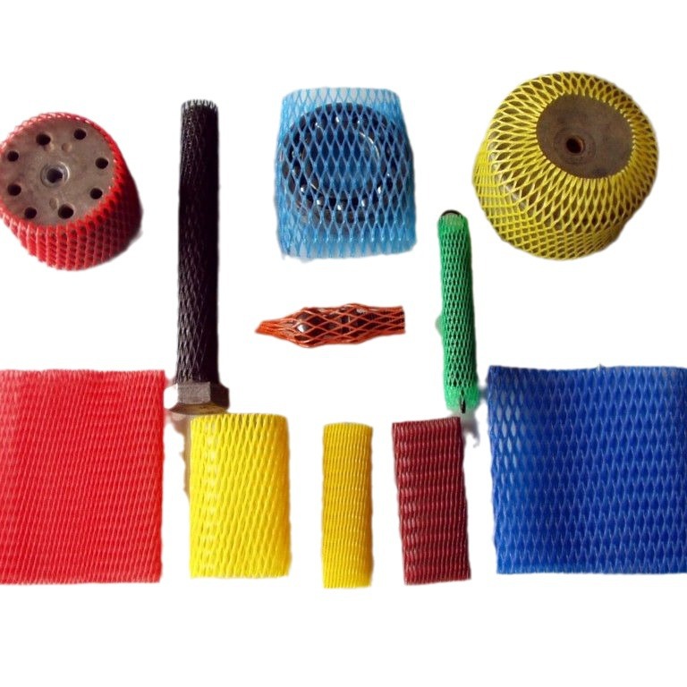 Factory wholesale plastic mesh cover pe parts protective cover nylon protective mesh cover threaded screw workpiece protective mesh cover