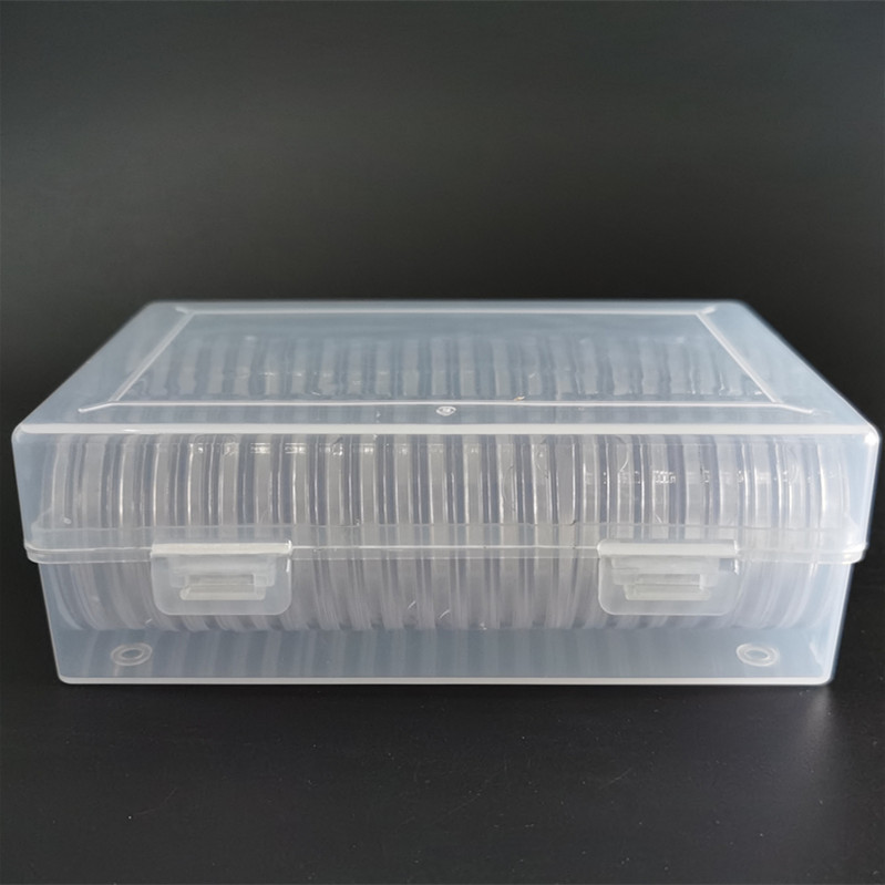 Silver storage box contains 50 40mm round boxes commemorative coins round box storage box Yuan Datou commemorative medallion storage box