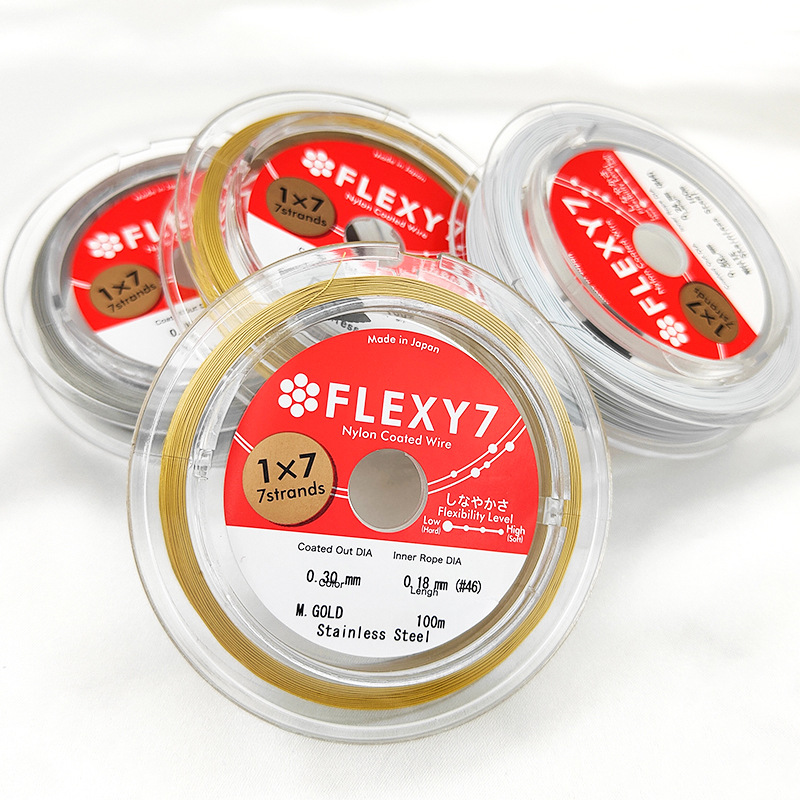 Japanese Gold Wire Soft Wire Steel Wire Pearl Necklace Material Wire Bracelet Earrings Beading DIY Accessories Imported from Japan