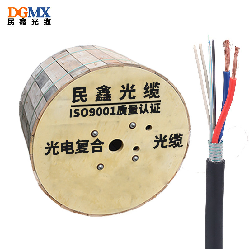 Minxin Outdoor Composite Fiber Optic Cable Armored Fiber Optic Cable 4-Core 8-Core 12-Core 24-Core 48-Core Fiber Optic Composite Cable