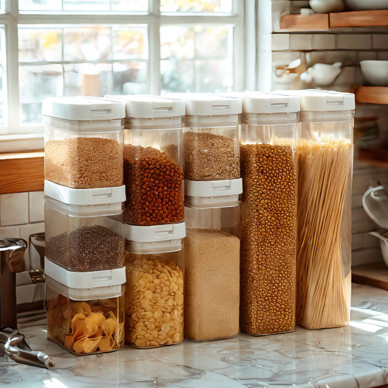 Герметичная коробка для хранения продуктов, класса для еды, для кофе, сухофруктов, лапши, пластиковый контейнер для оптовой продажи
